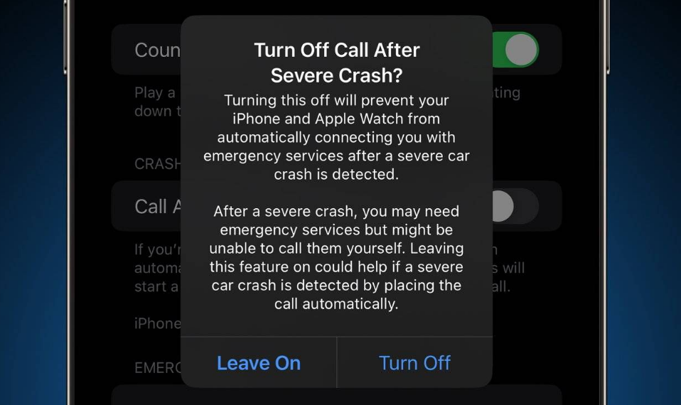 汉源苹果14维修分享 iPhone 14 和 Apple Watch 上关闭崩溃检测 