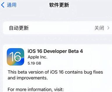 汉源苹果手机维修分享iOS16 Beta4 更新内容及升级建议 