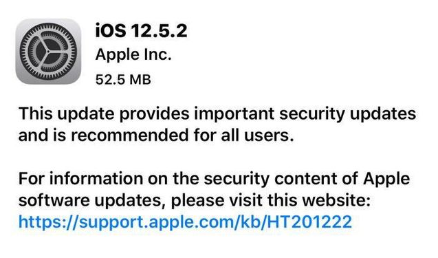 汉源苹果手机维修分享iOS12.5.2发布，建议所有老苹果用户安装 
